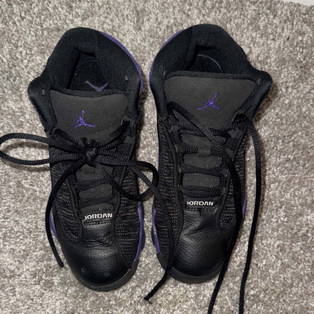 Jordan Black and Violet Athletic Shoes